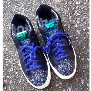 P448 Platform Low Top Sparkly Glitter Holographic Skater Sneakers  40 (9-9.5)